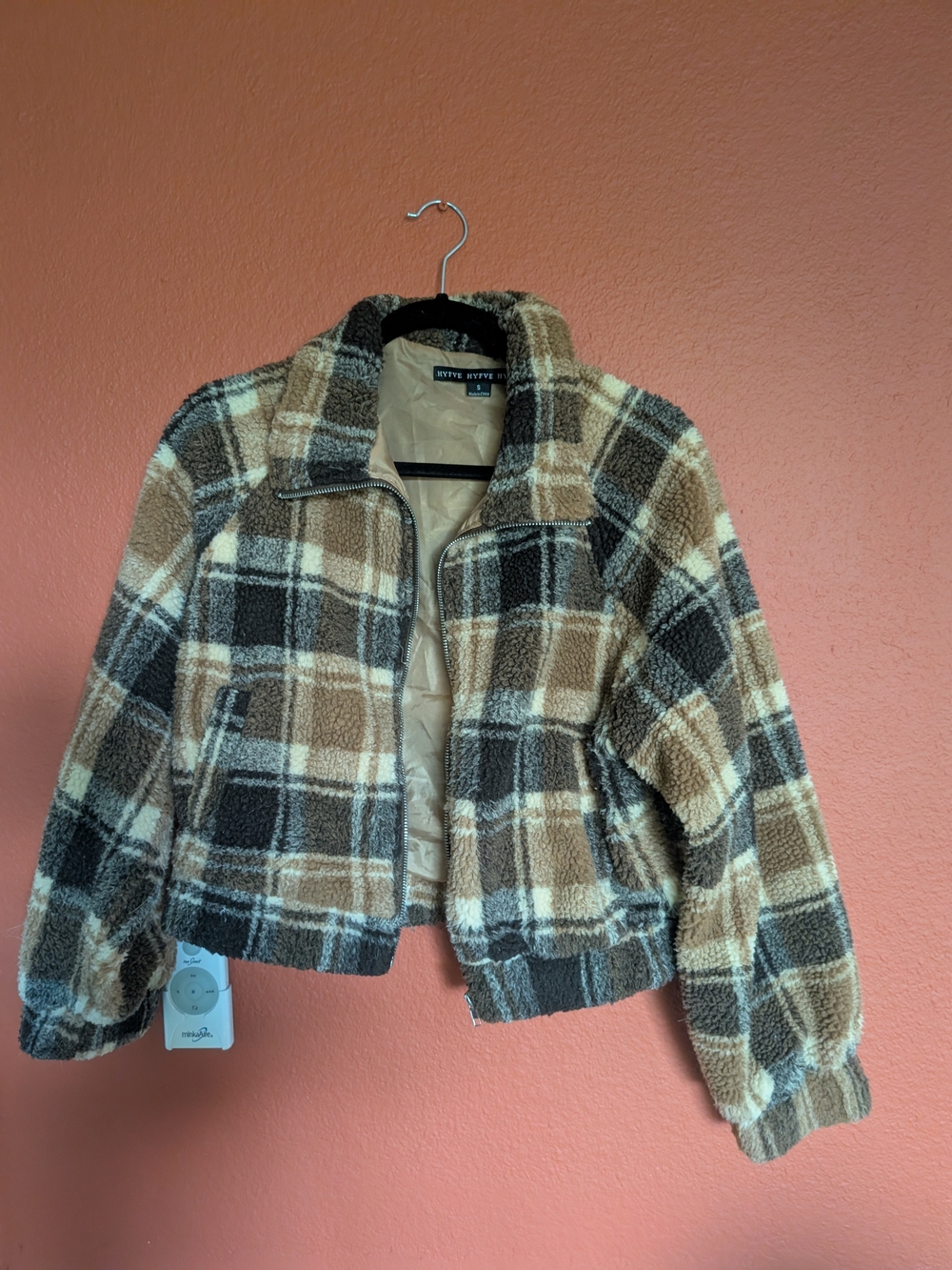 Hype Plaid Teddy Jacket